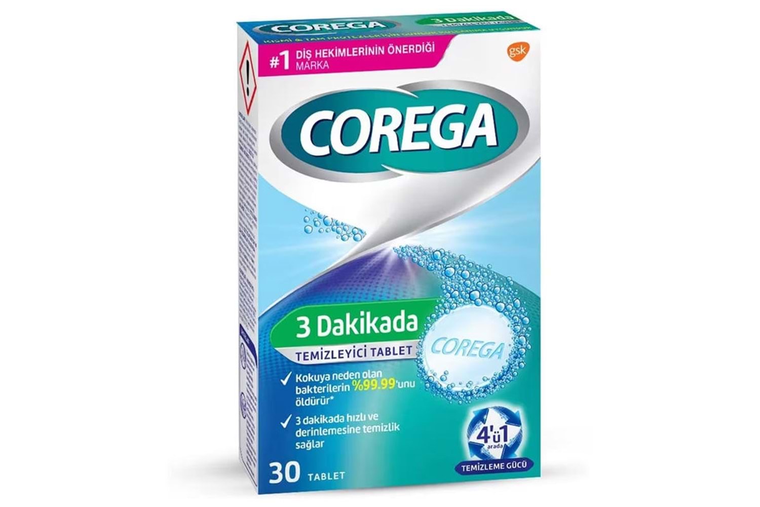 Corega 3 Dakikada Temizleyici 30 Tablet