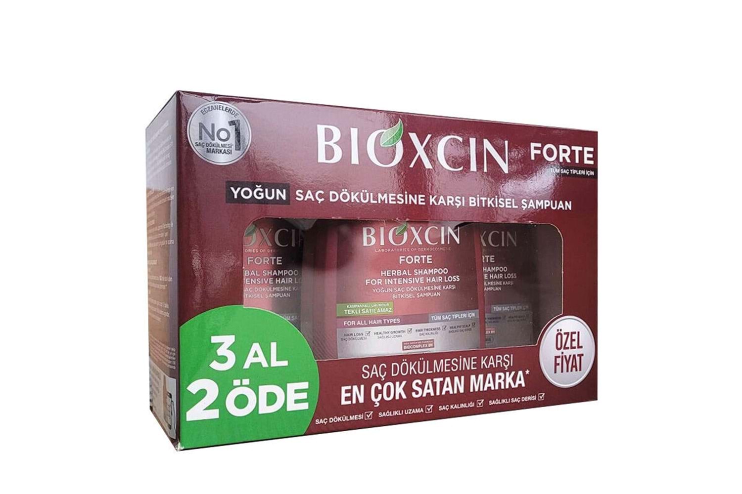 Bioxcin Forte Yoğun Saç Dökülmesine Karşı Bitkisel Şampuan 300 ml - 3 Al 2 Öde Özel Fiyat Etiketli