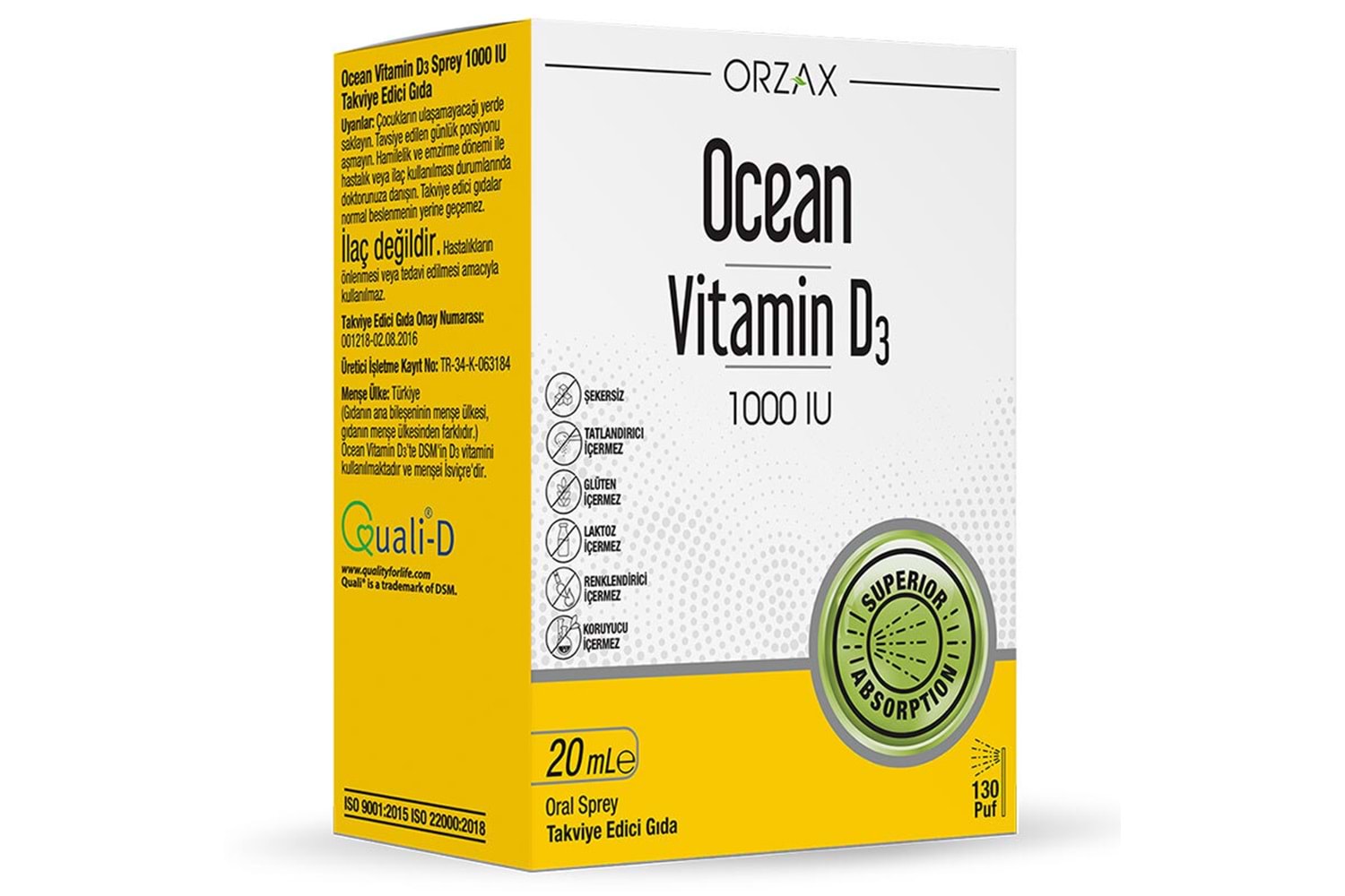 Ocean Vitamin D3 1000 IU Oral Sprey 20 ml