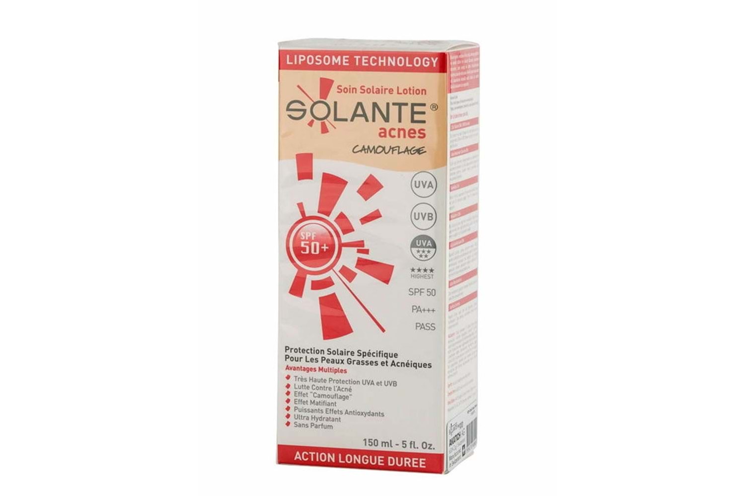 Solante Acnes Camouflage Soin Solaire Lotion Tinted SPF50 150 ml