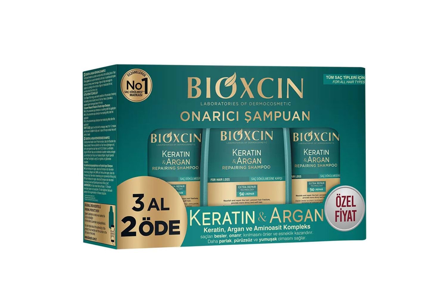 Bioxcin Keratin ve Argan Onarıcı Şampuan 300 ml - 3 Al 2 Öde