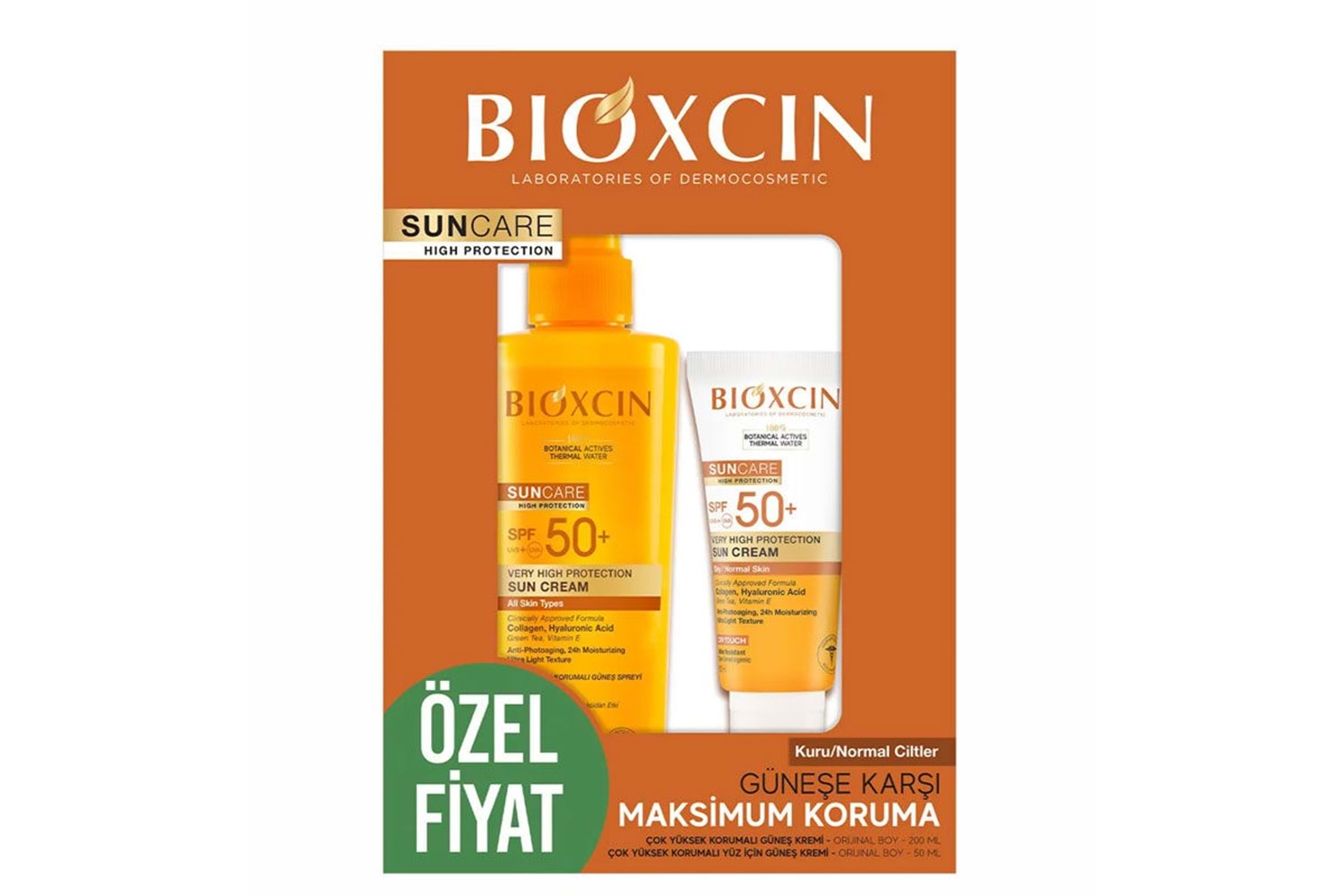 Bioxcin Suncare Kuru ve Normal Ciltler İçin Sprey 200 ml + Krem 50 ml