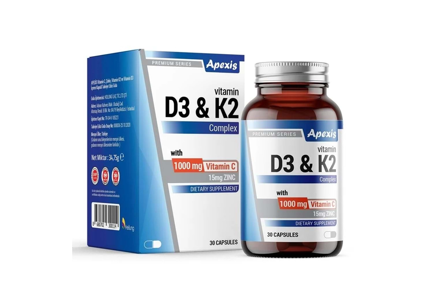 Apexis D3 & K2 Complex 30 Kapsül