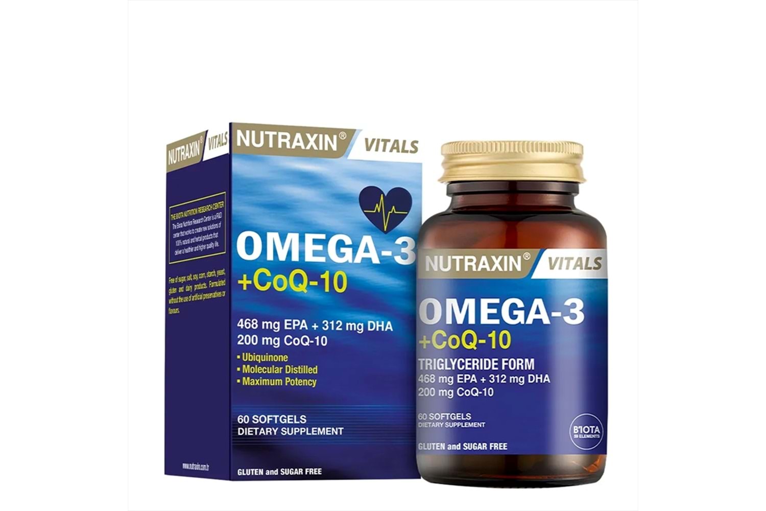 Nutraxin Vitals Omega-3 + Co-Q10 60 Softgel
