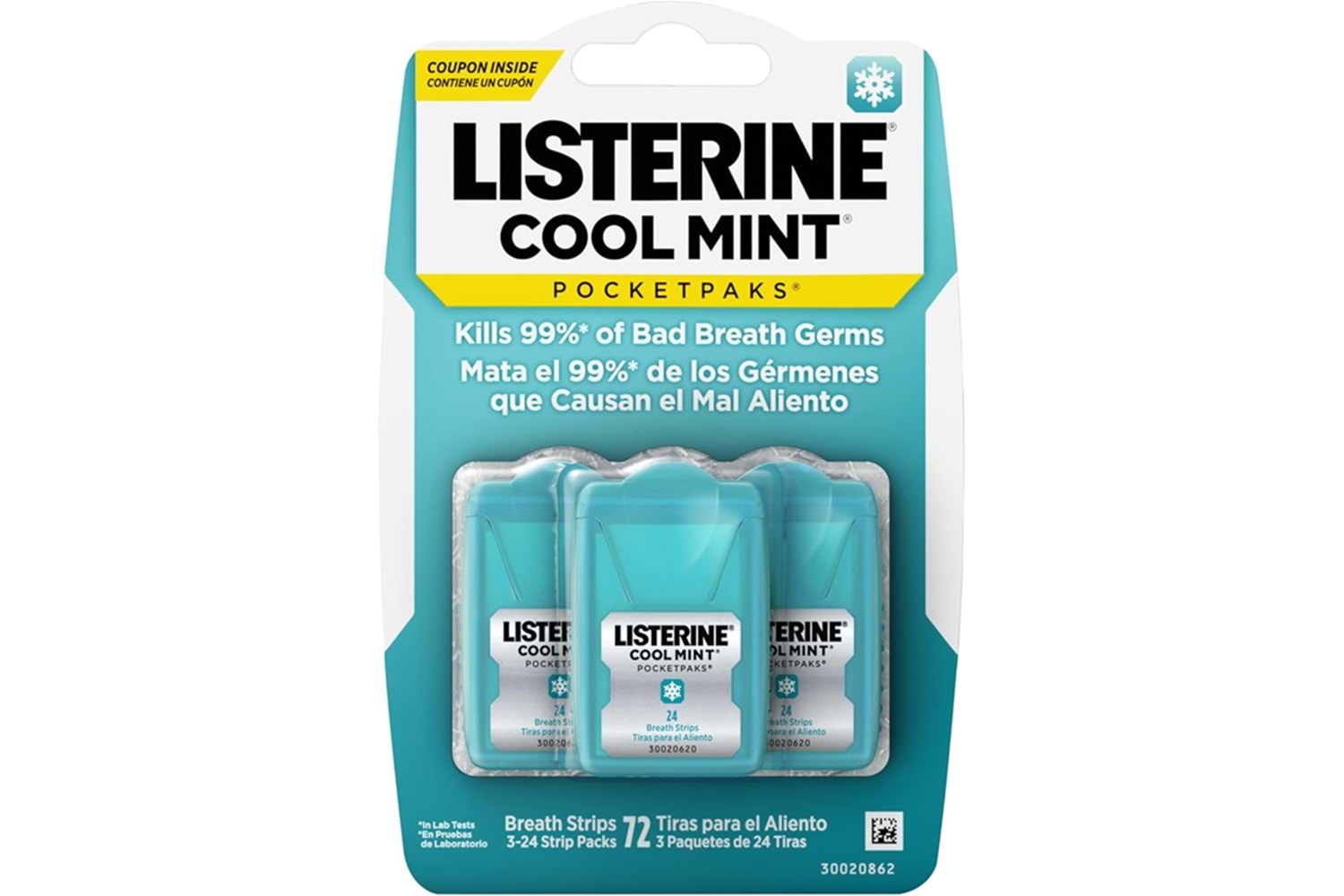 Listerine Cool Mint Pocketpaks 72 Yaprak 3'lü