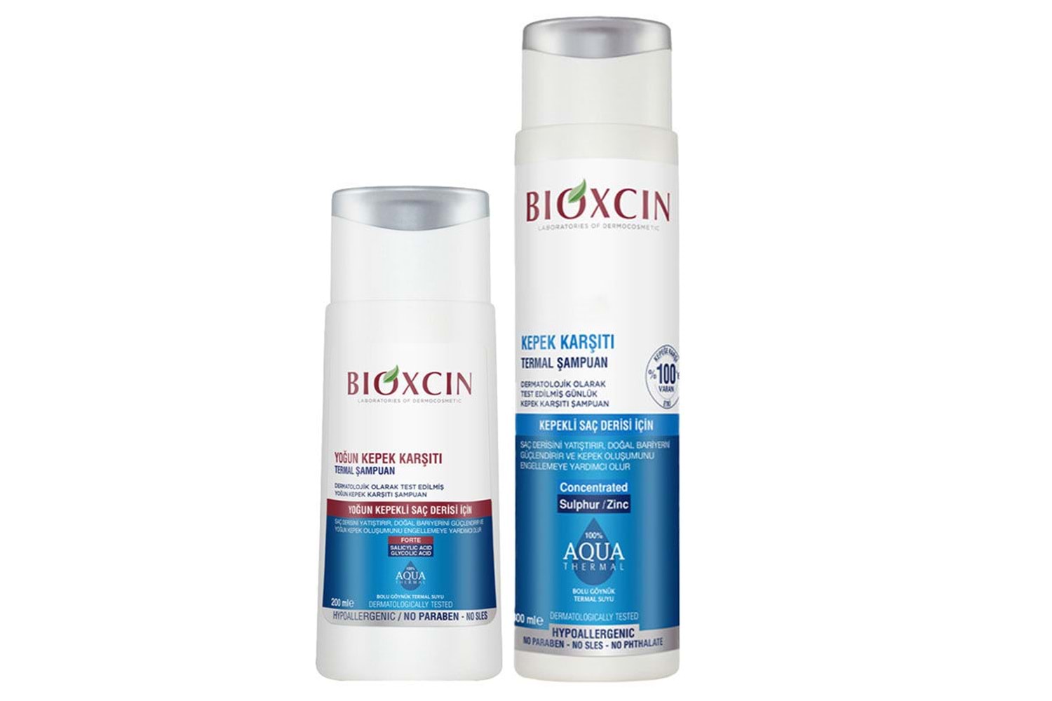 Bioxcin Aqua Kepek Karşıtı Termal Şampuan 300 ml + Yoğun Kepek Karşıtı Termal Şampuan 200 ml