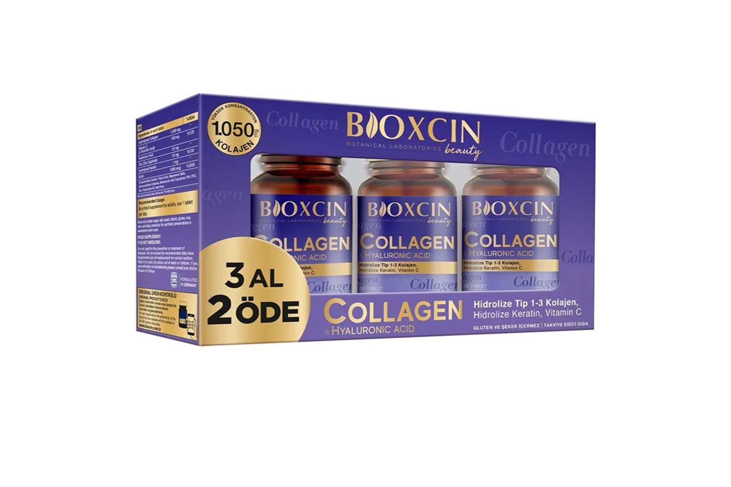 Bioxcin Collagen Hyaluronic Acid Hidrolize Tip 1-3 Kolajen 3 x 30 Tablet - 3 Al 2 Öde
