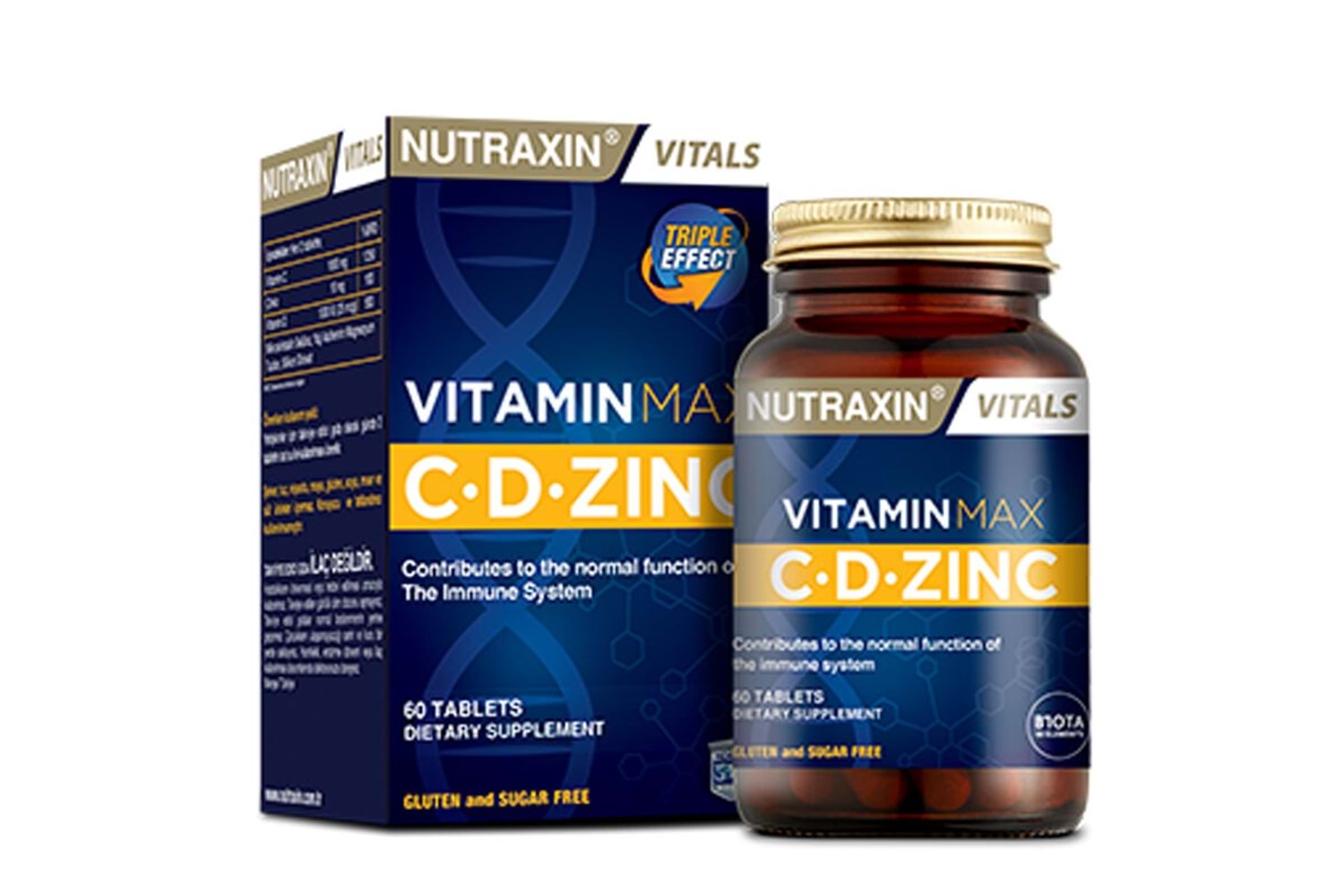 Nutraxin Vitamin Max C + D Zinc 60 Tablet