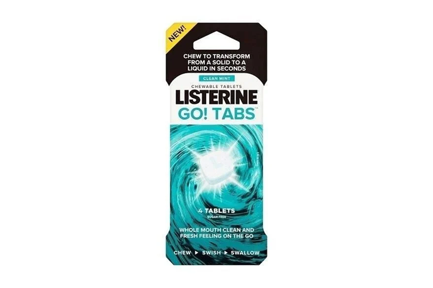 Listerine Go! Tabs Clean Mint Çiğneme Tableti 4'lü