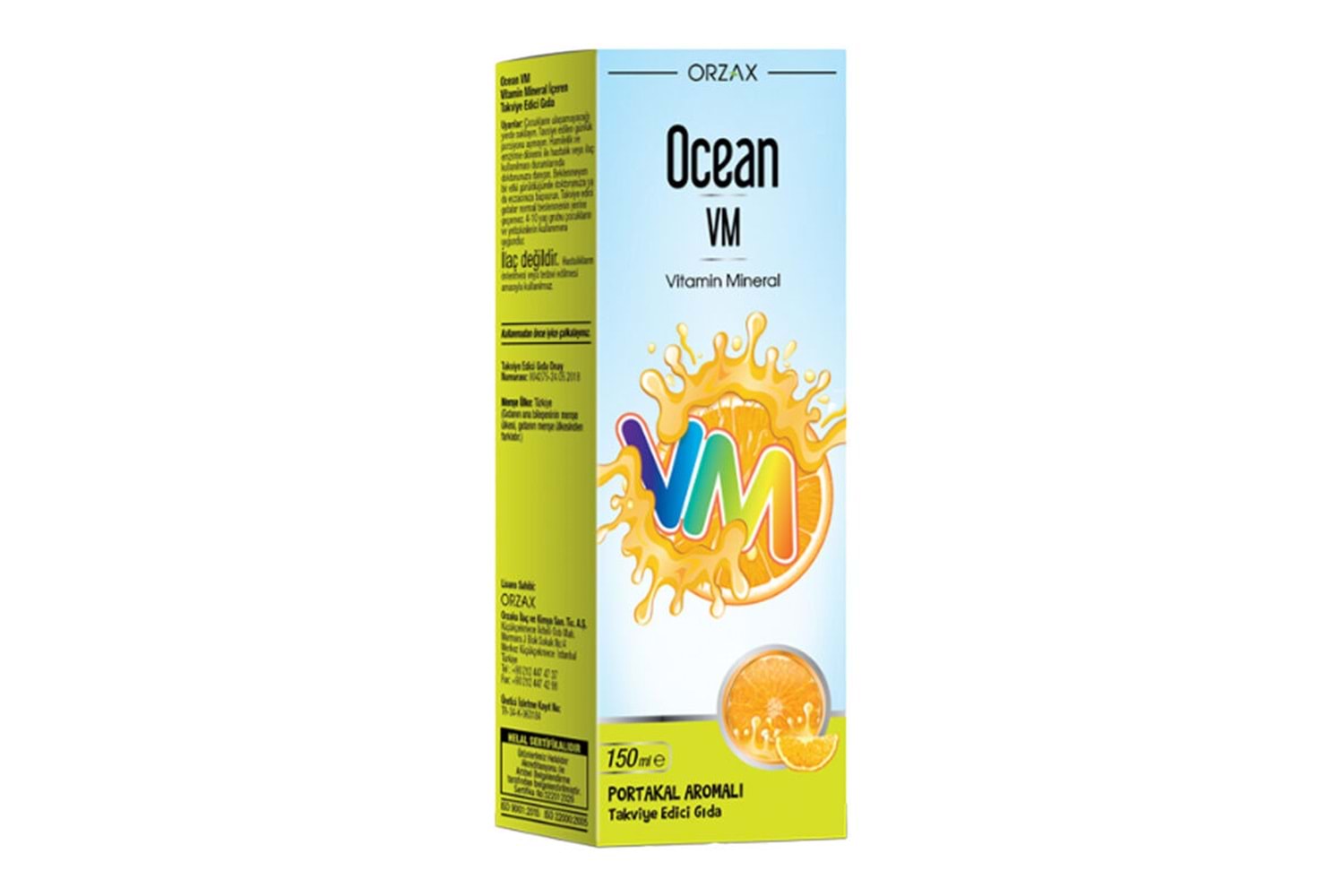 Ocean Vitamin Mineral VM Şurup Portakal Konsantreli 150 ml