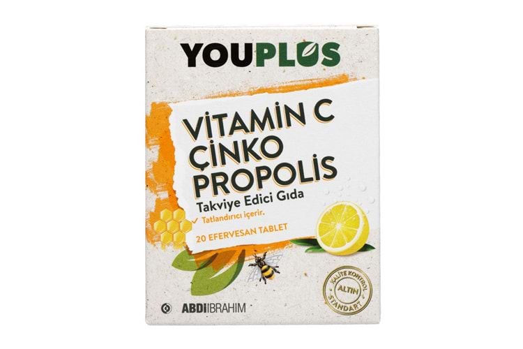 Youplus Vitamin C Çinko Propolis 20 Efervesan Tablet
