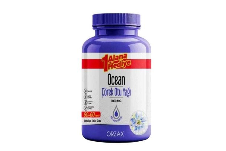 Ocean Çörek Otu Yağı 1000 mg 60 + 60 Kapsül