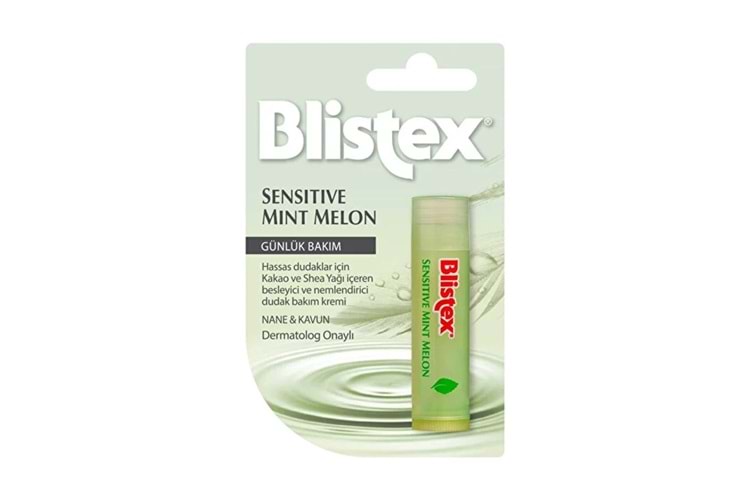 Blistex Sensitive Mint Melon Kakao ve Shea Yağı İçeren Besleyici Nemlendirici Dudak Bakım Kremi 4.25gr