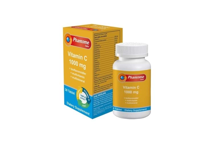 Phantome Ester-C Vitamin C 1000 mg Çinko Vitamin D 30 Tablet