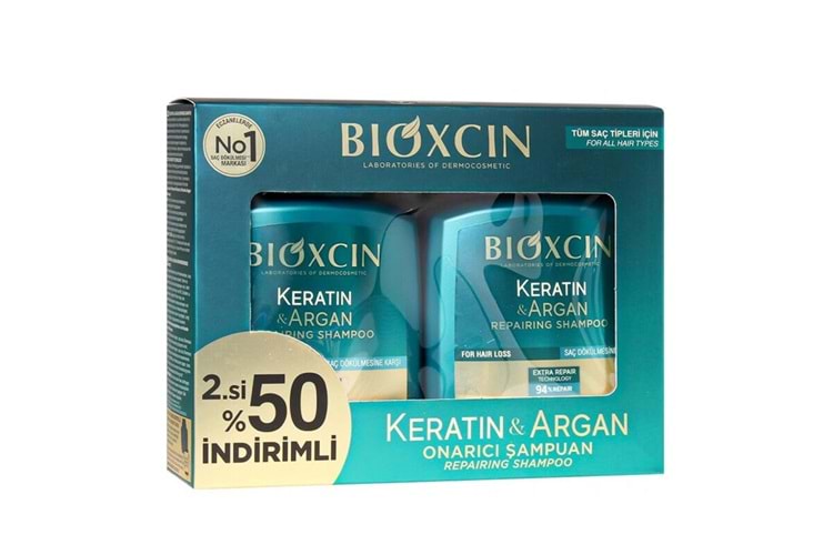 Bioxcin Argan Keratin Şampuan 300 + 300 ml - İkincisi %50 İndirimli