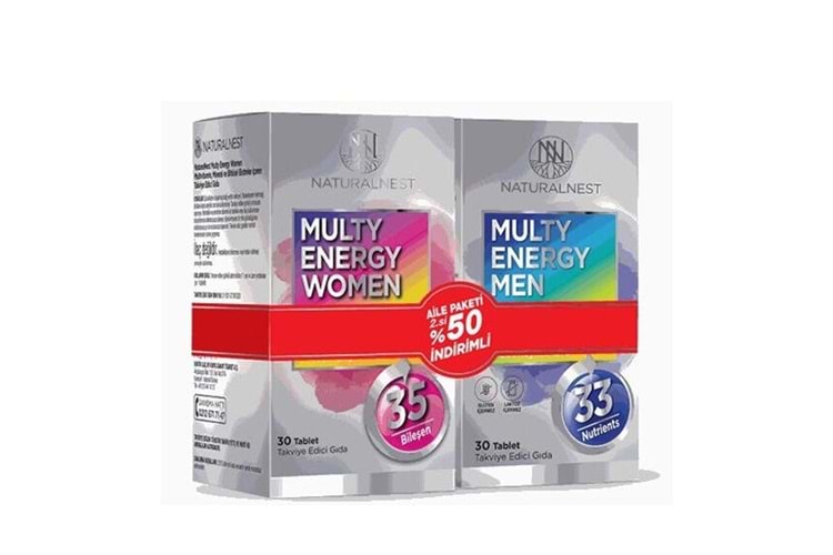 Naturalnest Multy Energy Aile Paketi - Women 30 Tablet + Men 30 Tablet