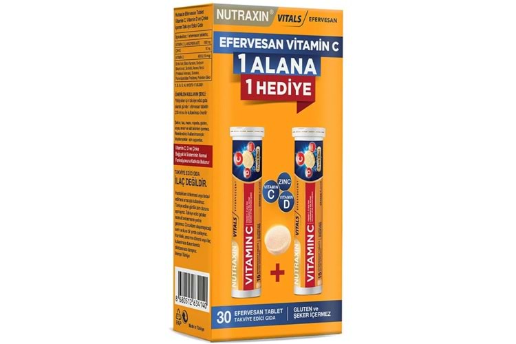 Nutraxin Vitamin C D Zinc 15 Efervesan Tablet - İkili Kofre