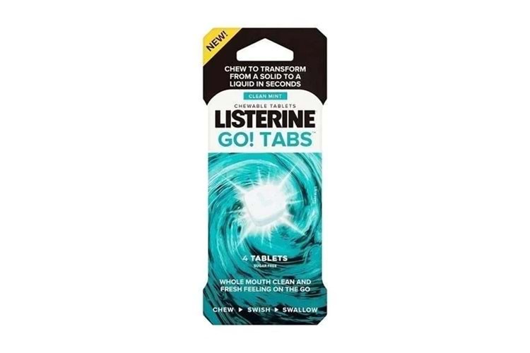 Listerine Go! Tabs Clean Mint Çiğneme Tableti 4'lü