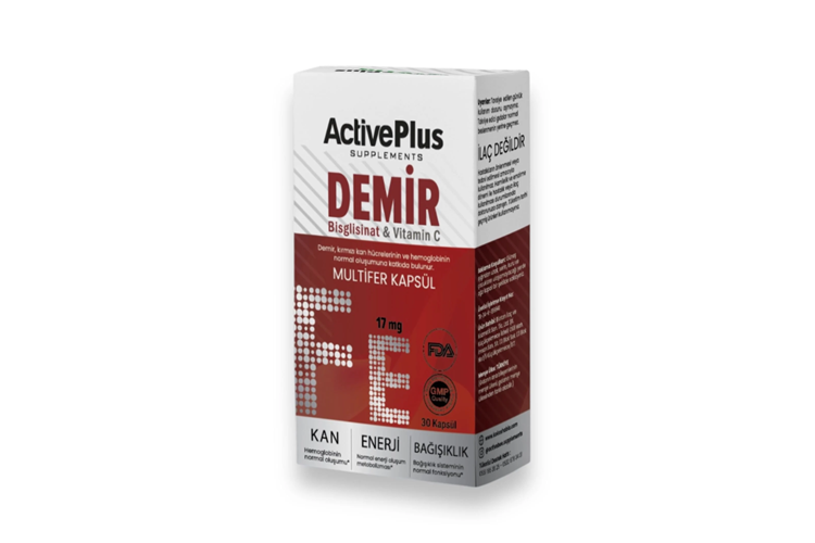 Active Plus Demir Bisglisinat & Vitamin C Multifer 30 Kapsül