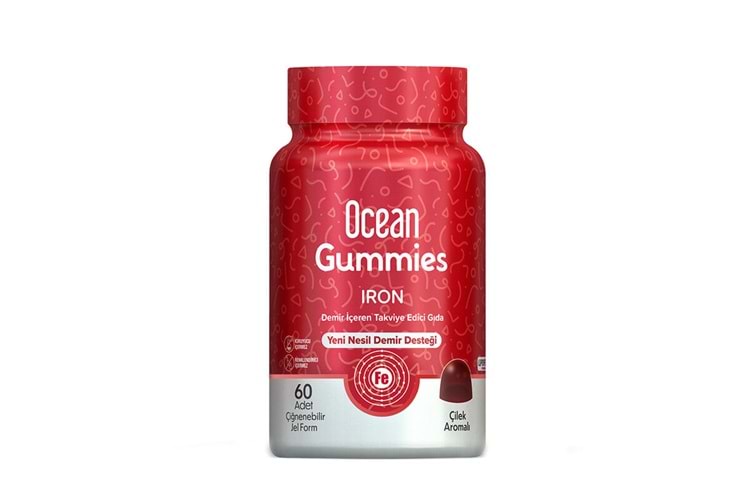 Ocean Gummies İron Demir 60 Çiğnenebilir Jel
