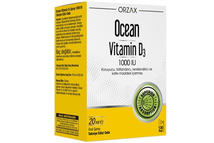 Ocean Vitamin D3 1000 IU Oral Sprey 20 ml