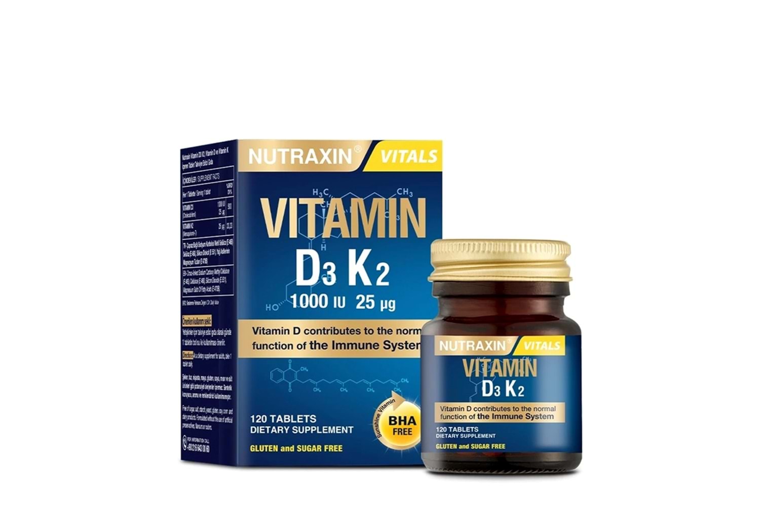 NUTRAXIN VITAMIN D3K2 1000 IU 120 TABLET-09/2028