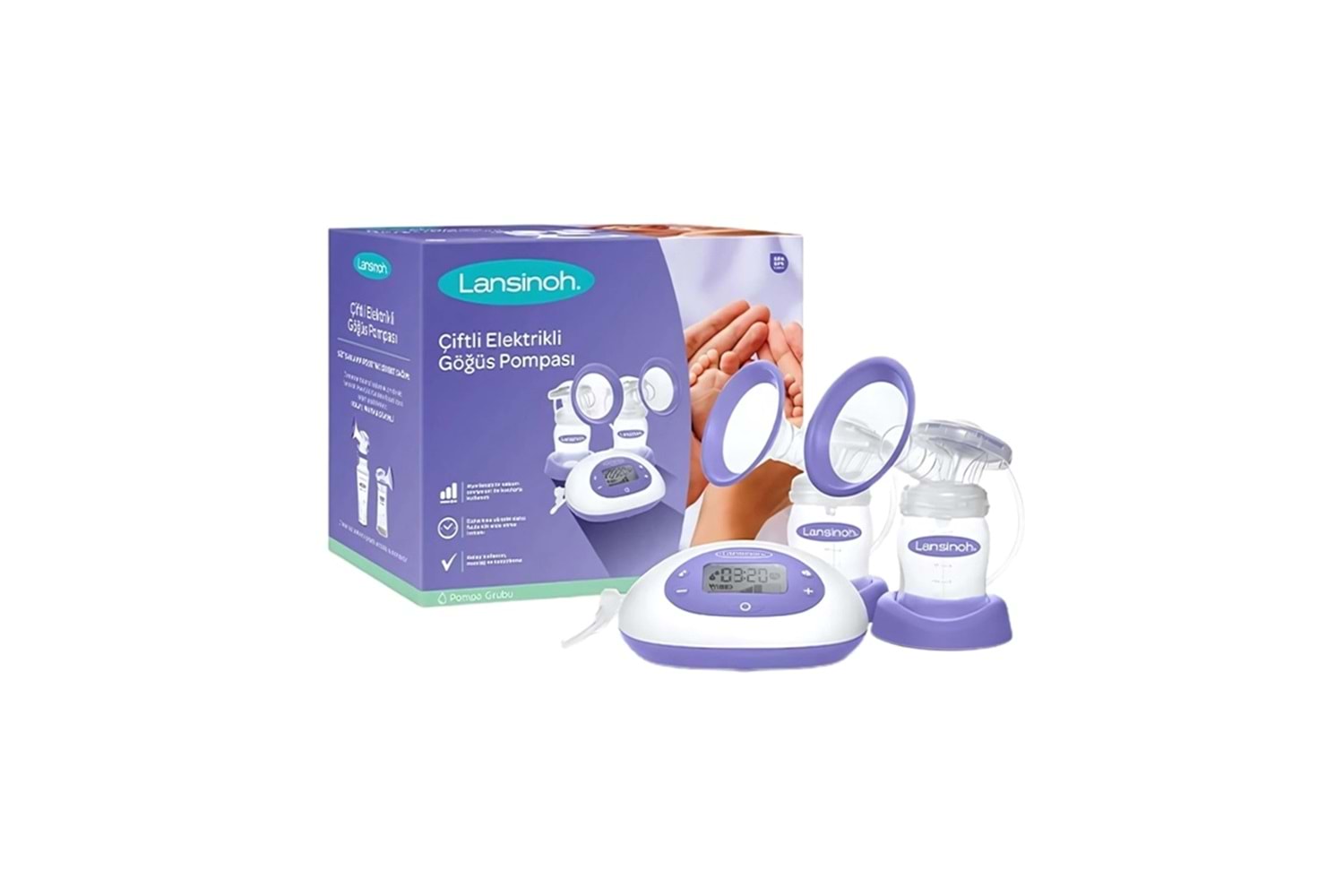 Lansinoh 2'si 1 Arada Elektrikli Göğüs Pompası