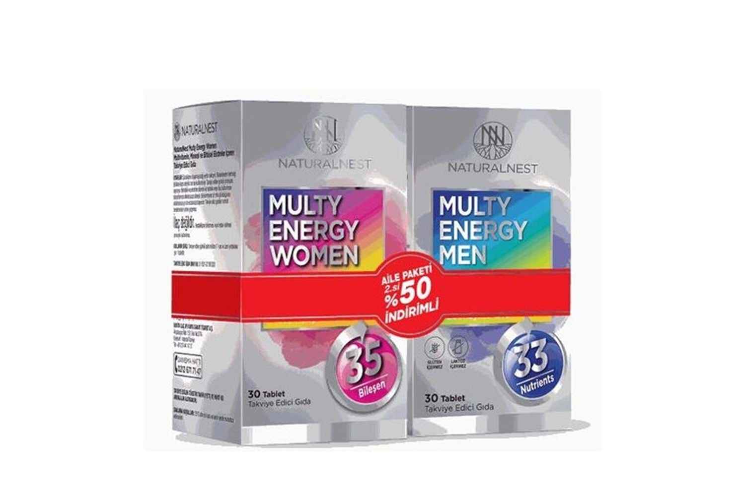 Naturalnest Multy Energy Aile Paketi - Women 30 Tablet + Men 30 Tablet