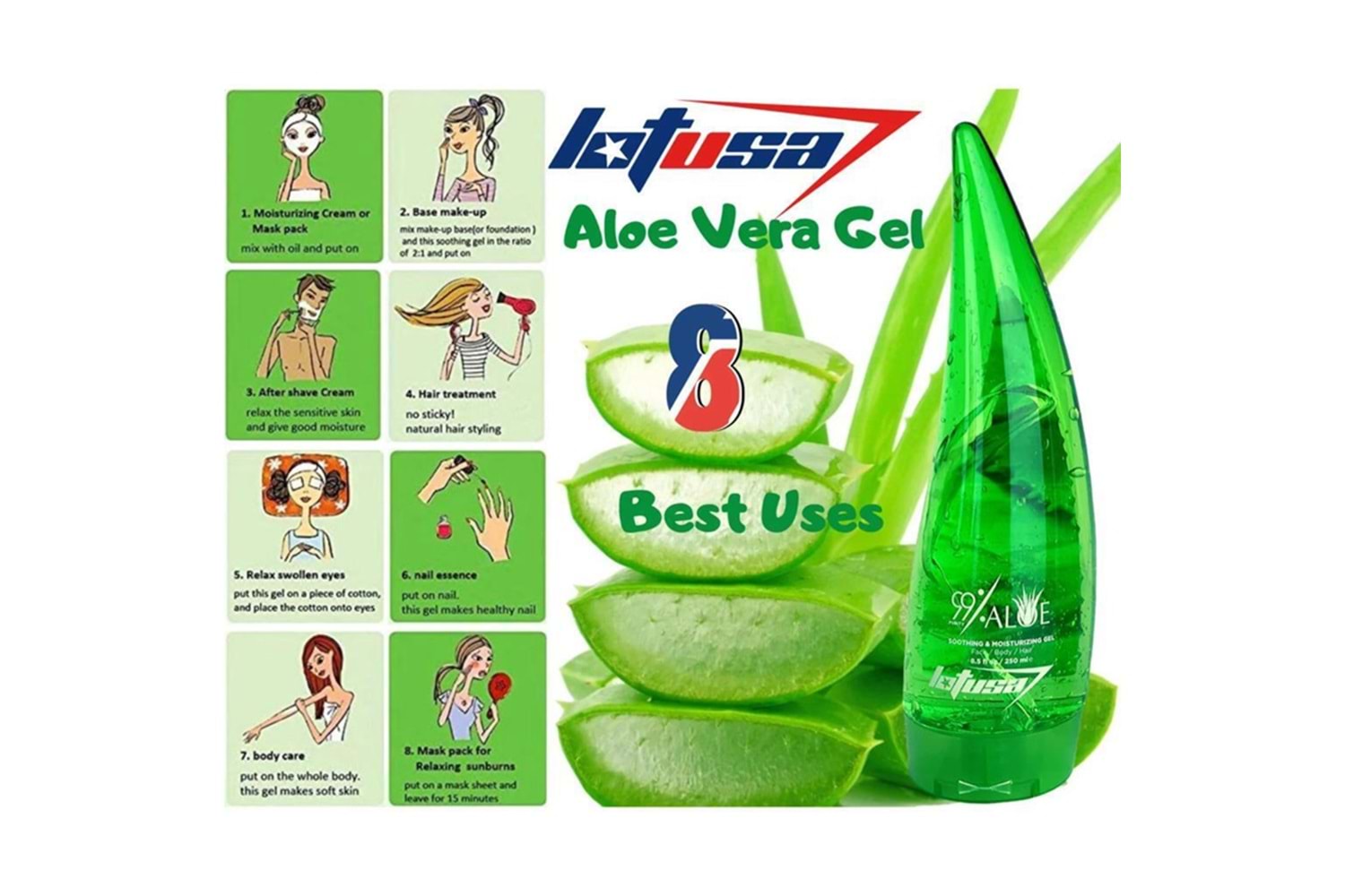 Lotusa 99% Purity Aloe Vera Gel 250 ml