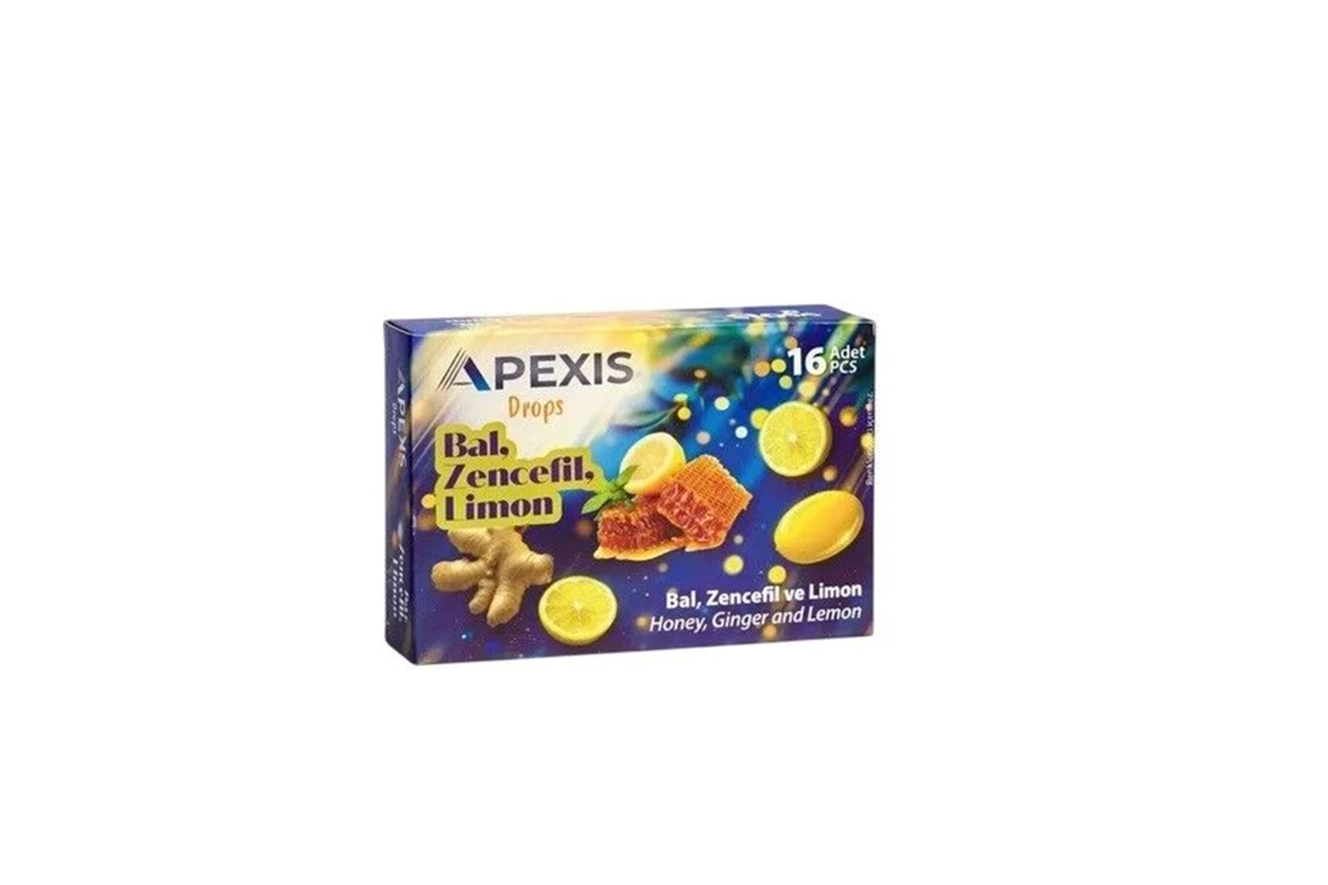Apexis Drops Bal Zencefil Limon Aromalı Pastil 16'lı