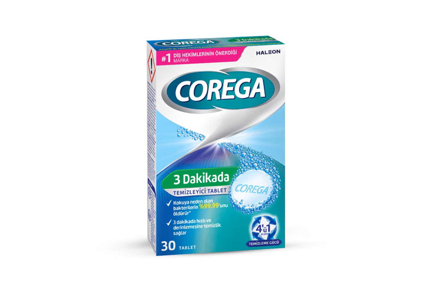 Corega Temizleyici 30 Tablet-Nane Ferahlığı